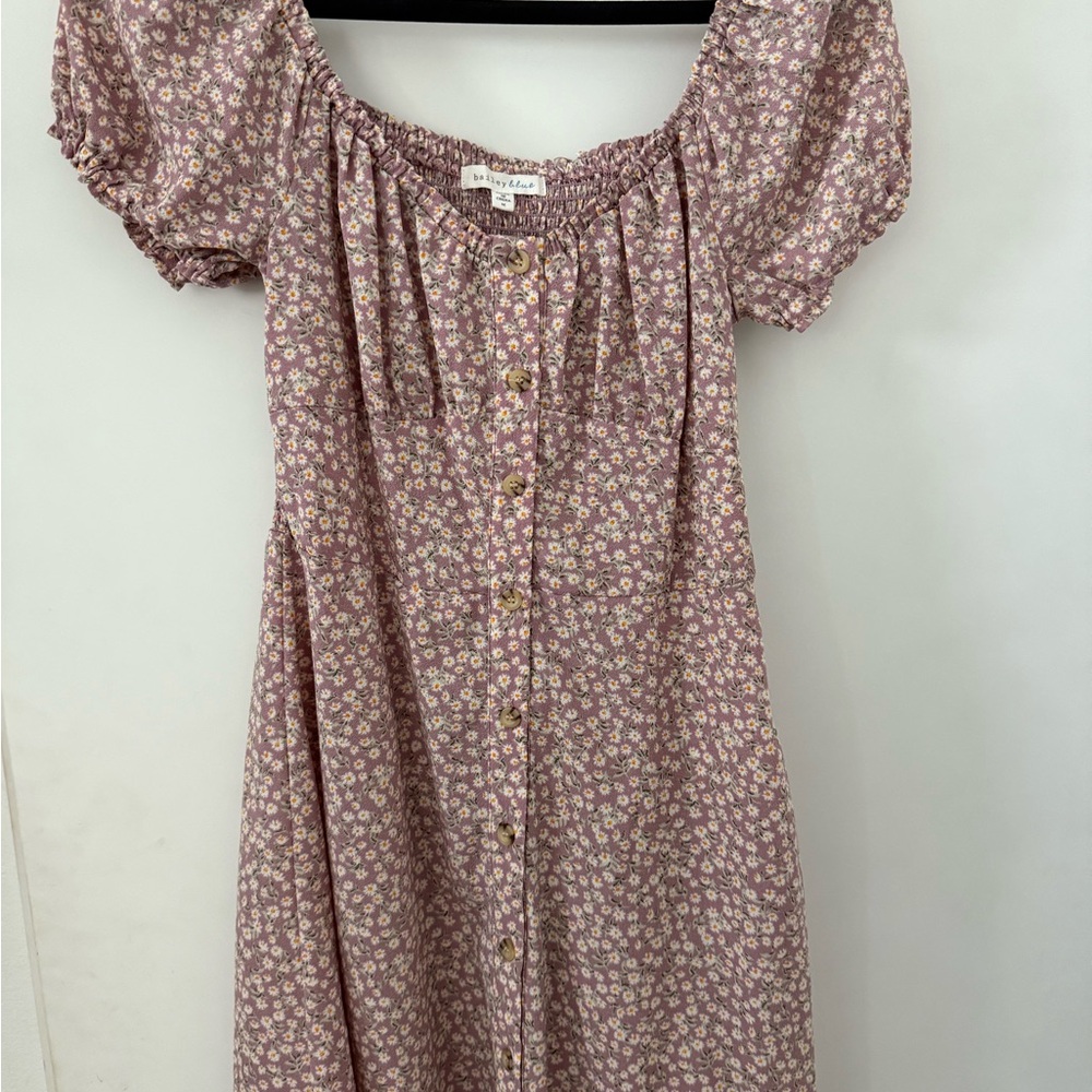 Pink Floral Off-Shoulder Dress